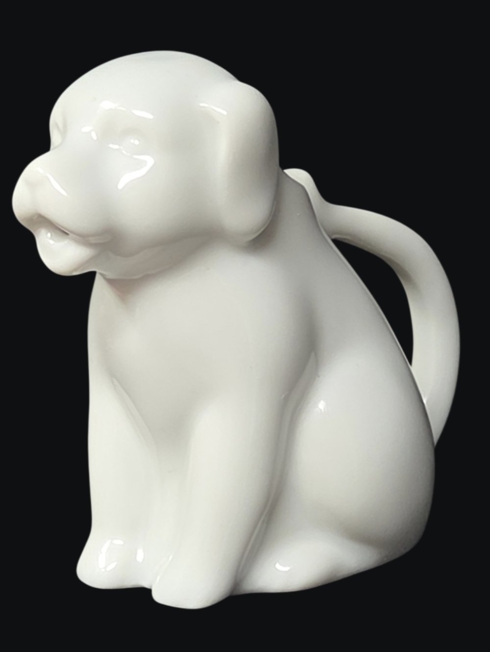 White Ceramic Puppy Mini Creamer